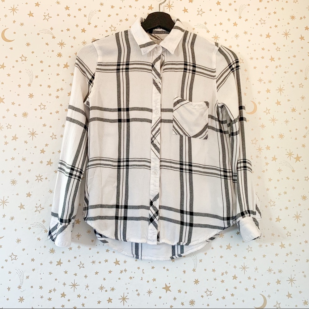 Rails Hunter White Jet Flannel Long Sleeve Shirt